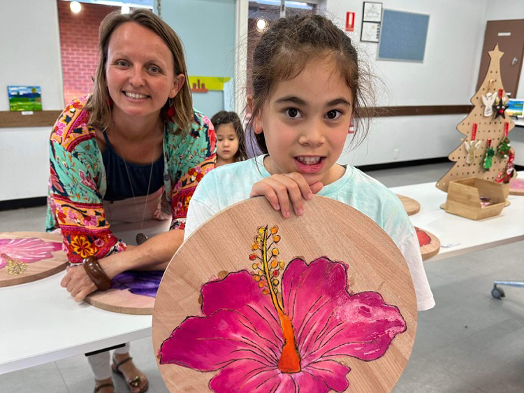 Art exhibition showcasing student artwork